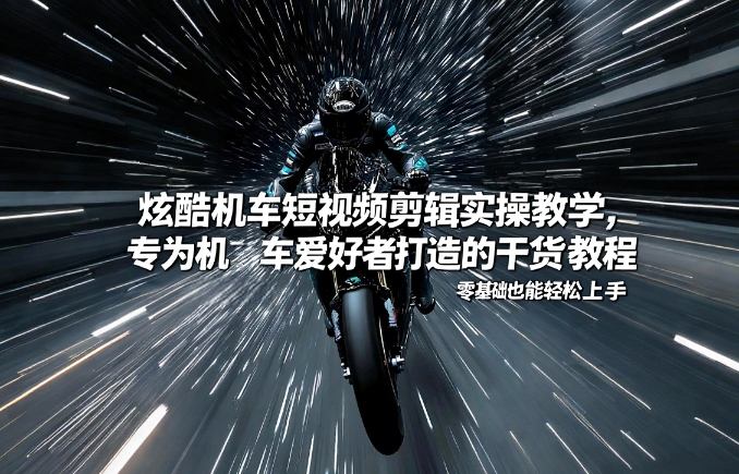 炫酷机车短视频剪辑实操教学，专为机车爱好者打造的干货教程，零基础也能轻松上手-董叔项目网