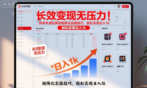 长效变现无压力！拼多多虚拟类目矩阵化实操技巧，轻松实现日入1k【揭秘】-董叔项目网