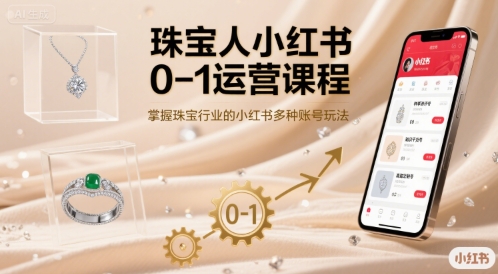 珠宝人小红书0-1运营课程，掌握珠宝行业的小红书多种账号玩法-董叔项目网