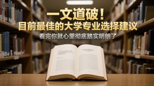 付费文章：一文道破！目前最佳的大学专业选择建议，看完你就心里彻底踏实明朗了-董叔项目网