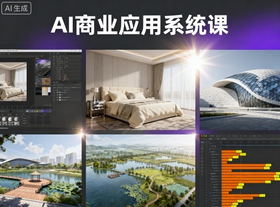 AI商业应用系统课,室内-软装-建筑-景观,智能设计+效果图+动画画实战-董叔项目网