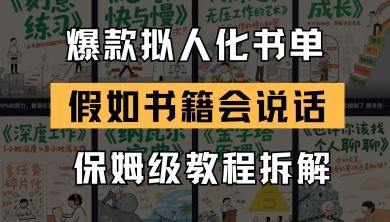 最新爆款拟人化书单玩法,假如书籍会说话,保姆级教程-董叔项目网
