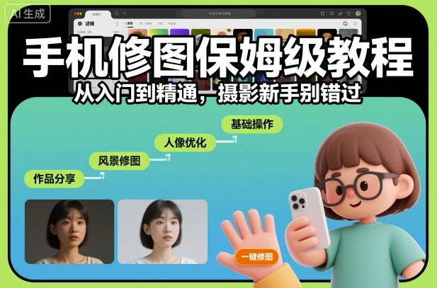 手机修图保姆级教程，从入门到精通，摄影新手别错过-董叔项目网