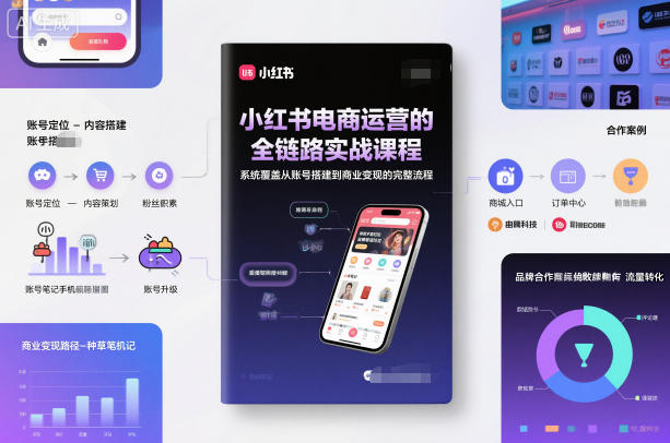 小红书电商运营的全链路实战课程,系统覆盖从账号搭建到商业变现的完整流程-董叔项目网
