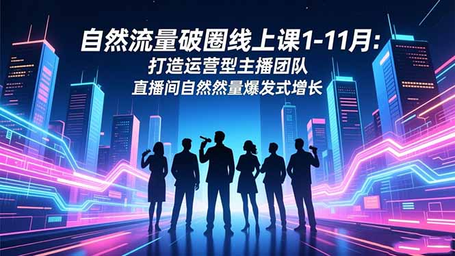 自然流量破圈线上课1-11月：打造运营型主播团队 直播间自然流量爆发式增长-董叔项目网