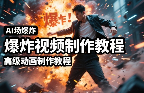 AI场景爆炸视频制作教程,利用人物实拍视频制作出高级的动画特效-董叔项目网