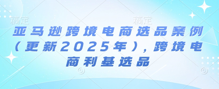 亚马逊跨境电商选品案例(更新2025年10月)，跨境电商利基选品-董叔项目网