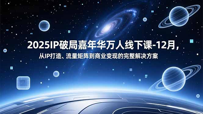 2025IP破局嘉年华万人线下课-12月，从IP打造、流量矩阵到商业变现的完整解决方案-董叔项目网