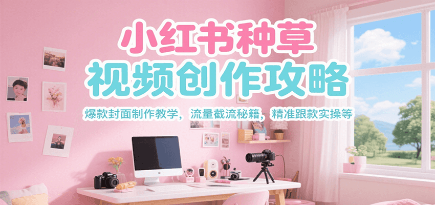 小红书种草视频创作攻略，爆款封面制作教学 ，流量截流秘籍 ，精准跟款实操等-董叔项目网