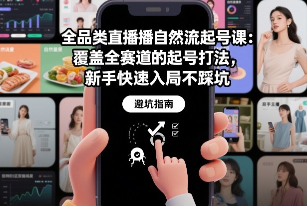 全品类直播自然流起号课：覆盖全赛道的起号打法，新手快速入局不踩坑-董叔项目网