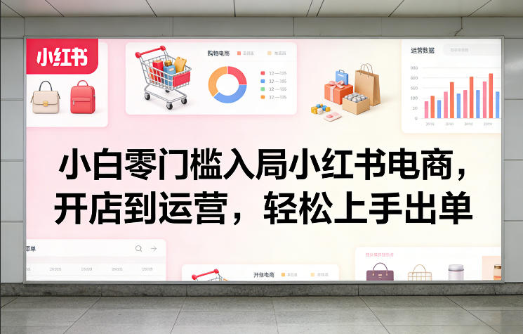 小白零门槛入局小红书电商，开店到运营，轻松上手出单-董叔项目网