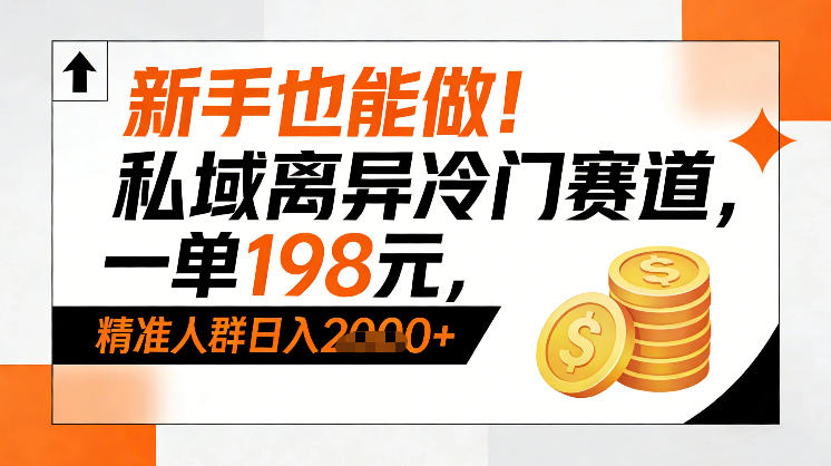 新手也能做!私域离异冷门赛道,一单198,精准人群日入1k+-董叔项目网