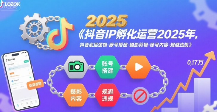 抖音IP孵化运营2025年，抖音底层逻辑-账号搭建-摄影剪辑-账号内容-规避违规-董叔项目网