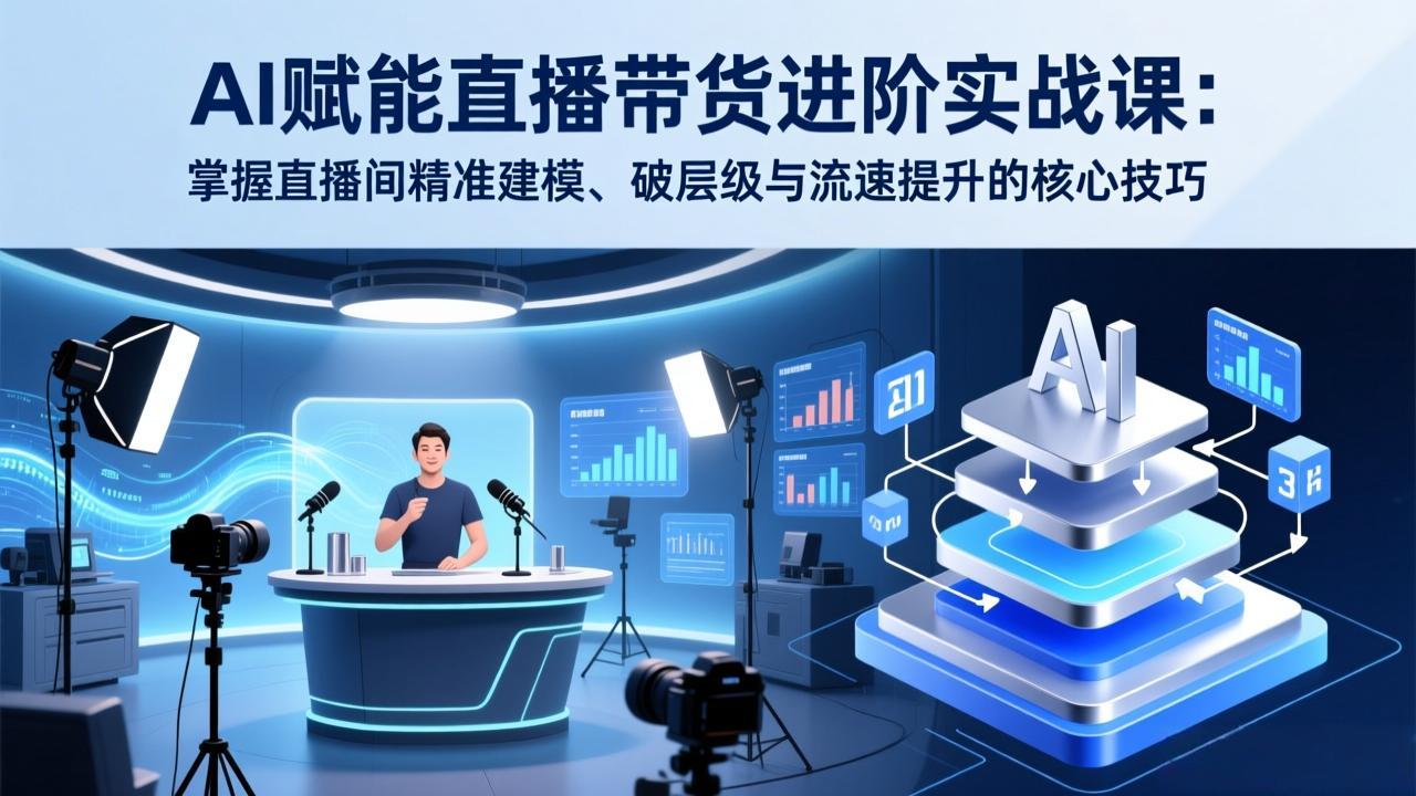 AI赋能直播带货进阶实战课：掌握直播间精准建模、破层级与流速提升的核心技巧-董叔项目网