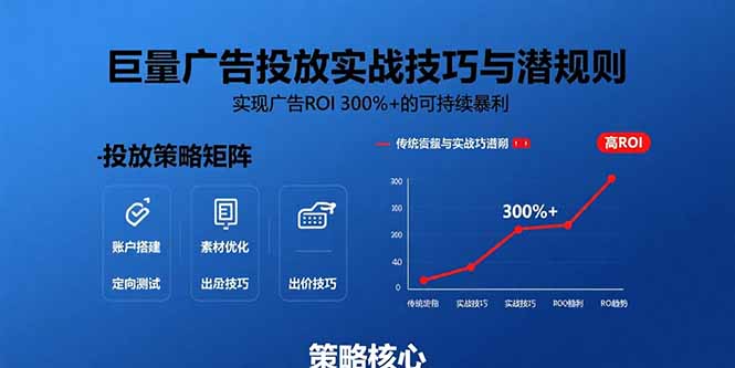 巨量广告投放实战技巧与潜规则：实现广告ROI 300%+的可持续暴利-董叔项目网
