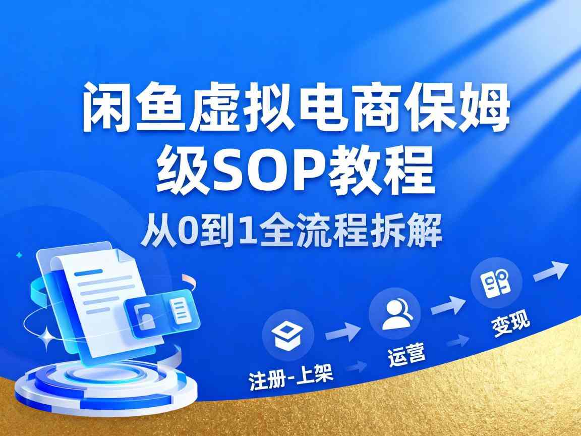 闲鱼虚拟电商，月入轻松过1W，保姆级SOP教程-董叔项目网
