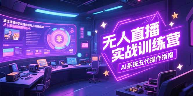 无人直播实操训练营，从设备搭建到话术，AI系统五代操作指南(7月更新-董叔项目网