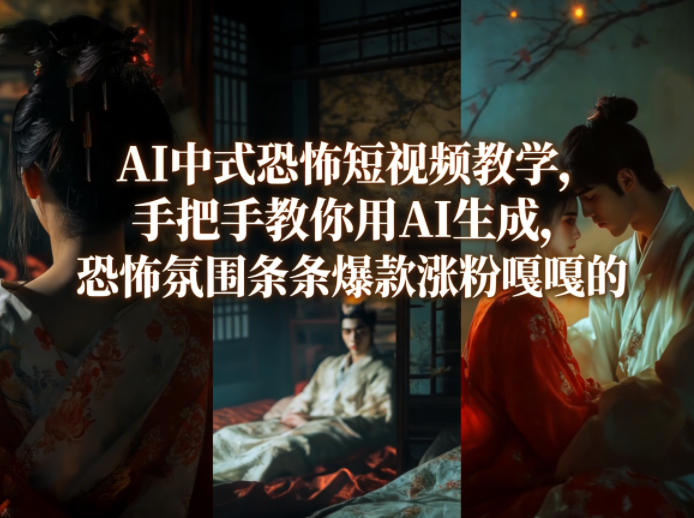 AI中式恐怖短视频教学，手把手教你用AI生成，恐怖氛围条条爆款涨粉嘎嘎的-董叔项目网