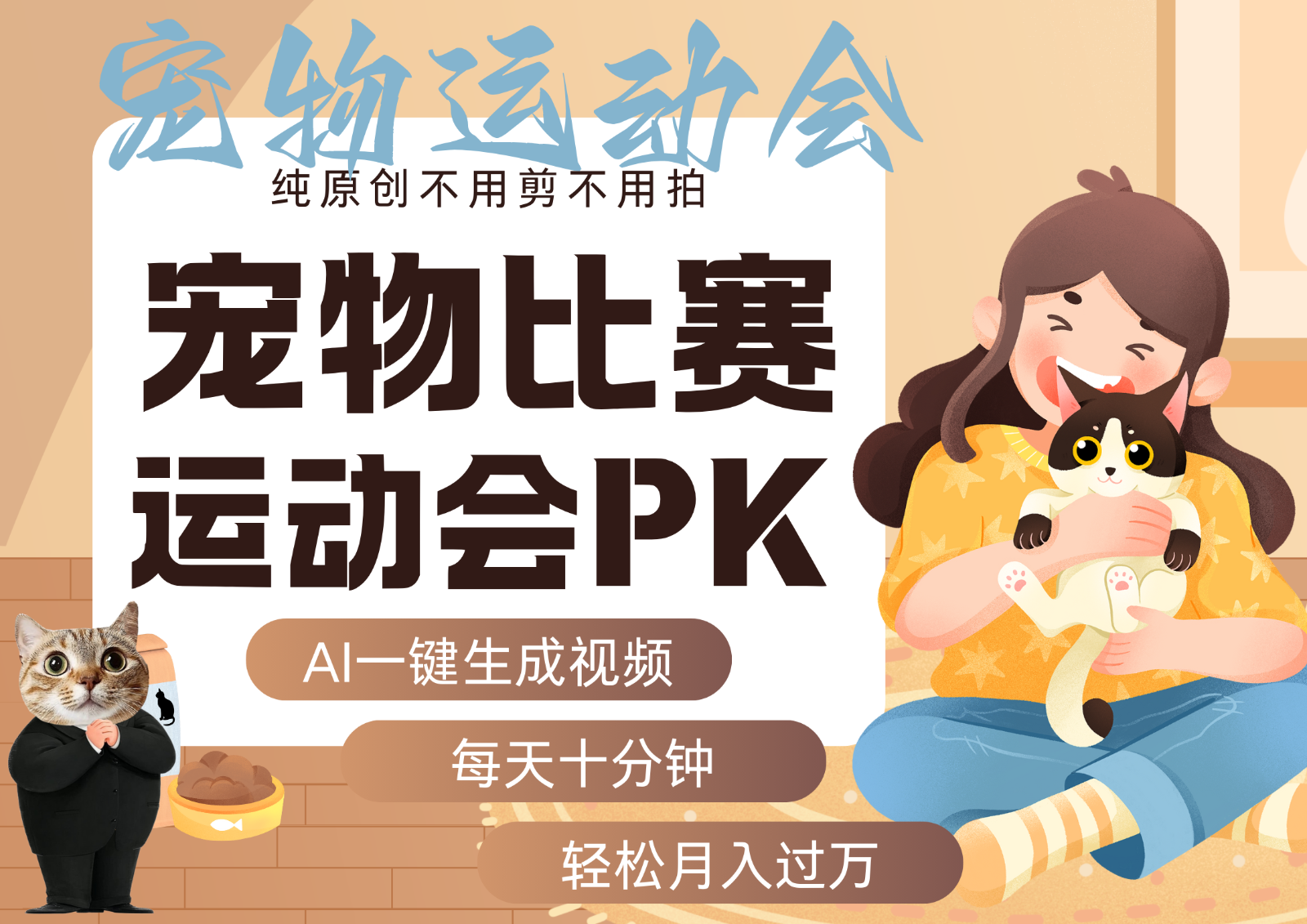 AI萌宠运动员跳水 射击 篮球 足球比赛 每天十分钟 附详细提示词文案库 代替做...-董叔项目网