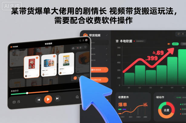 某带货爆单大佬用的剧情长视频带货搬运玩法,需要配合收费软件操作-董叔项目网