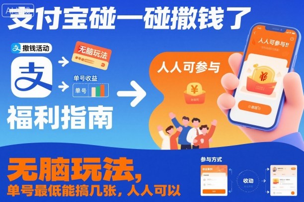 支付宝碰一碰撒钱了，无脑玩法，单号最低能搞几张，人人可以撸【揭秘】-董叔项目网