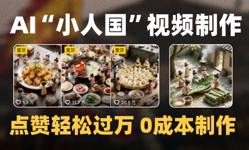 爆款1000W+播放微缩景观迷你小人国AI视频0成本制作全流程教学-董叔项目网