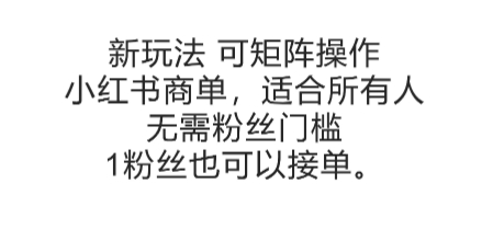 可矩阵操作，小红书商单新玩法，适合所有人，无需粉丝门槛，1粉丝也可以接单-董叔项目网