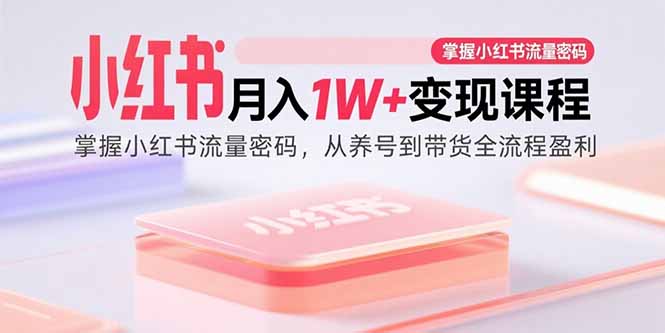 小红书月入1W+变现课程：掌握小红书流量密码，从养号到带货全流程盈利-董叔项目网