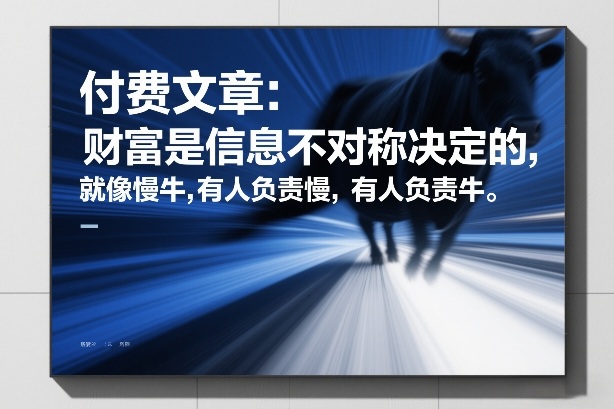 付费文章：财富是信息不对称决定的，就像慢牛，有人负责慢，有人负责牛-董叔项目网