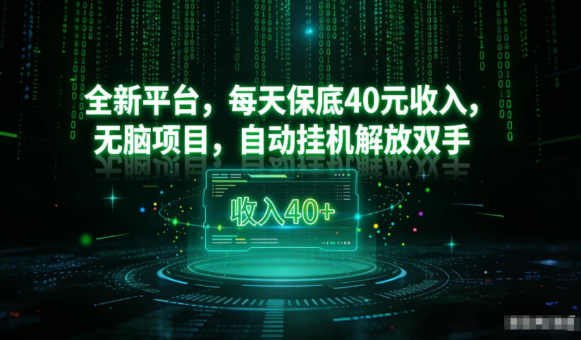最新看广平台，每天保底30-4米，无脑项目，自动挂G解放双手【揭秘】-董叔项目网