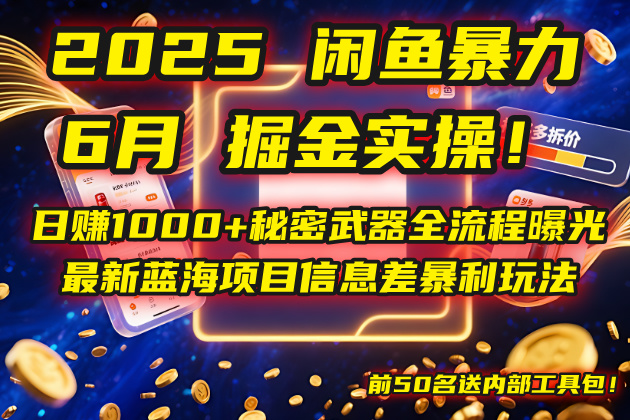 2025闲鱼暴力掘金实操！日赚1000+秘密武器全流程曝光，最新蓝海项目信...-董叔项目网