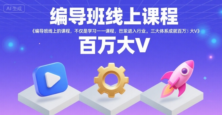 编导班线上课程,不仅是学习一门课程,更是进入一个行业,三大体系成就百万大V-董叔项目网