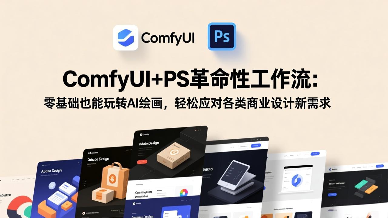ComfyUI+PS革命性工作流:零基础也能玩转AI绘画,轻松应对各类商业设计新需求-董叔项目网