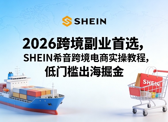 2026跨境副业首选，SHEIN希音跨境电商实操教程，低门槛出海掘金-董叔项目网