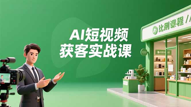 AI短视频获客实战课，数字人创作、实体行业应用、精准引流，30天获取客源月入6万+-董叔项目网