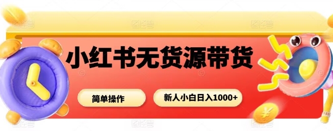 小红书无货源带货项目，简单无脑，新人小白日入多张-董叔项目网
