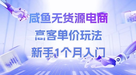 咸鱼无货源电商，高客单价玩法，新手1个月入门-董叔项目网