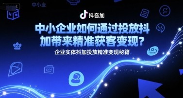 中小企业如何通过投放抖加带来精准获客变现？企业实体抖加投放精准变现秘籍-董叔项目网