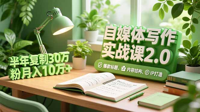 自媒体写作实战课2.0，爆款标题、内容结构、IP打造，半年复制30万粉月入10万+-董叔项目网