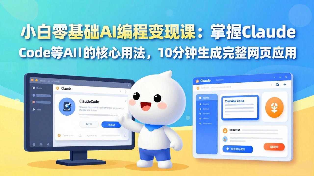 小白零基础AI编程变现课：掌握Claude Code等AI工具的核心用法，10分钟生成完整网页应用-董叔项目网