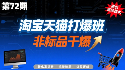 淘宝天猫打爆班原创高阶技术第72期，非标品干爆-董叔项目网