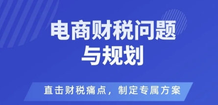 电商企业财税风险与规避，直击财税痛点，制定专属方案-董叔项目网