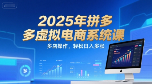 2025年拼多多虚拟电商系统课，多店操作，轻松日入多张-董叔项目网