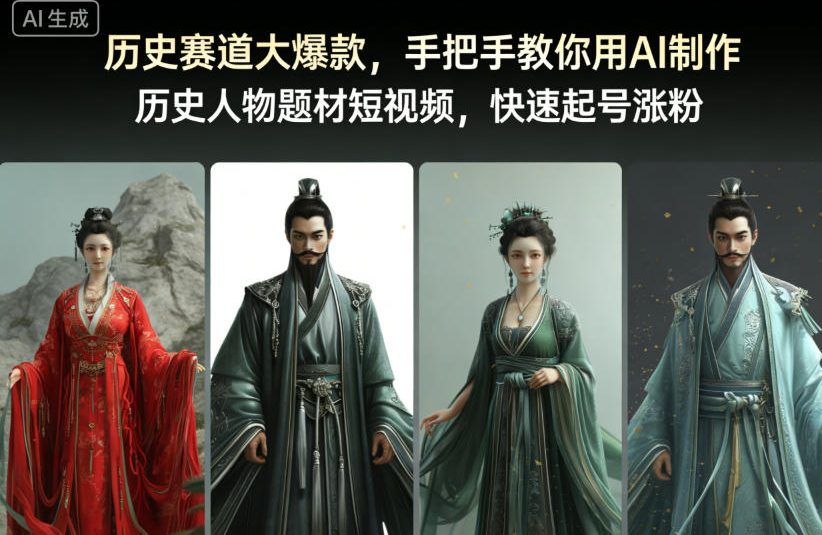 历史赛道大爆款，手把手教你用AI制作历史人物题材短视频，快速起号涨粉-董叔项目网