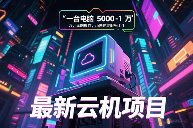 最新云机项目 一台电脑5000到10000 无脑操作小白也能轻松上手-董叔项目网