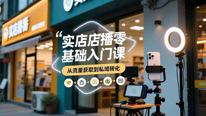 实体店播零基础入门课,实体店+短视频+直播+微信生态+私域社群,从流量获取到私域转化-董叔项目网