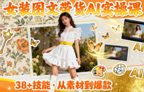 女装图文带货的AI实操课，覆盖38个实用技能，快速提升素材制作效率-董叔项目网