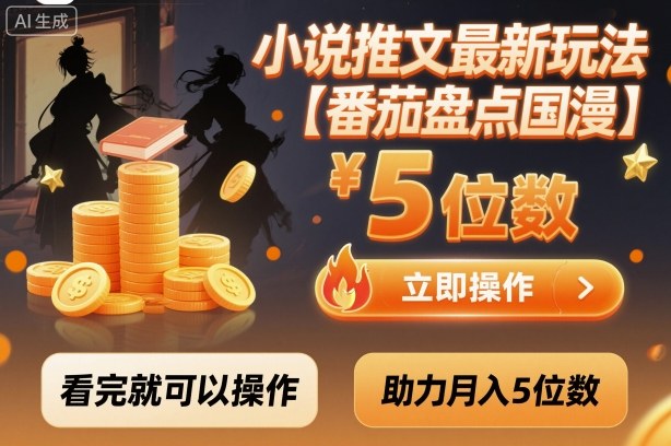 小说推文最新玩法，助力月入5位数【番茄盘点国漫】玩法，看完就可以操作-董叔项目网