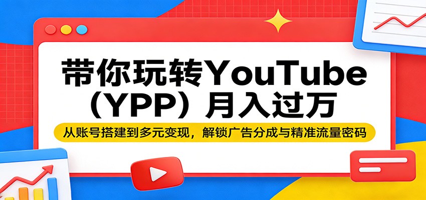 带你玩转YouTube(YPP)月入过万：从账号搭建到多元变现，解锁广告分成与精准流量密码-董叔项目网