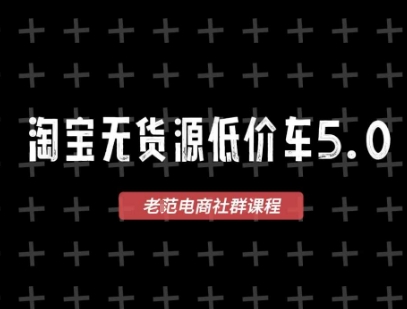 淘宝无货源价车5.0，​2025最新VIP淘宝无货源课程，1688代发，蓝海选品，零成本创业首选(更新)-董叔项目网